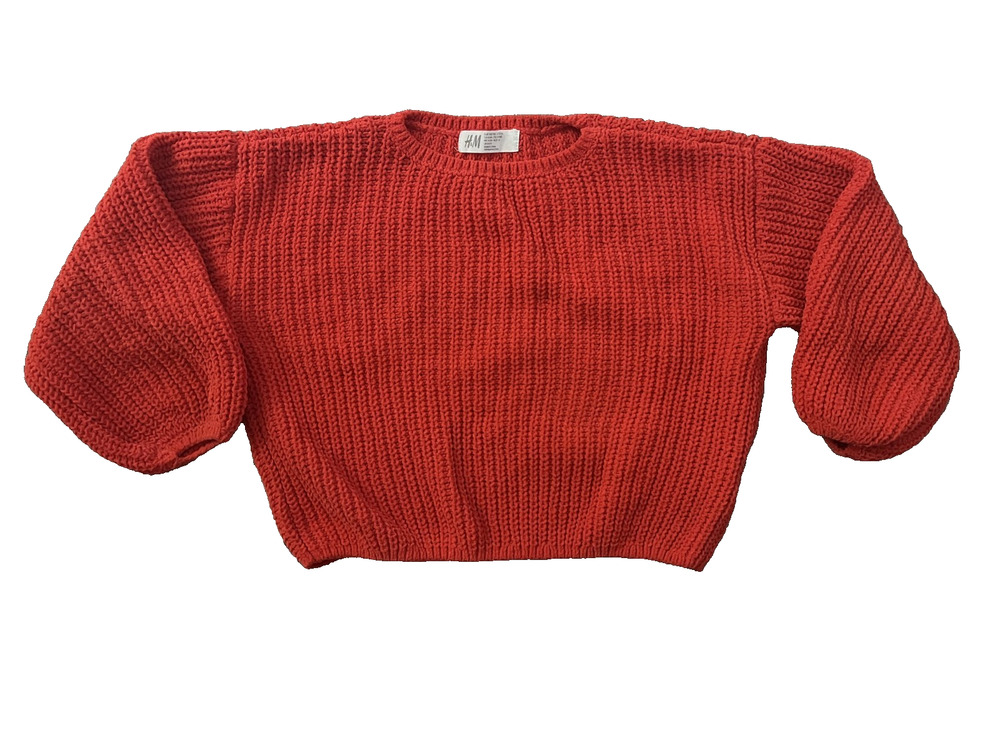 Toddlers Girls H&M Size 5T Red Chunky Knit Sweater Christmas Holiday Comfortable
